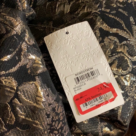 Nordstrom Frenchi Dress Gold Black - Picture 8 of 8